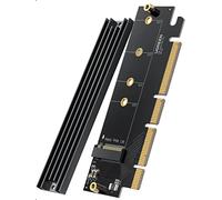 UGREEN Adaptador M.2 a PCIe 4.0, 64Gpbs Adaptador PCIe a M.2 NVMe SSD con Disipador de Calor Soporta PCIe x4 x8 x16 Ranura, para SSD M.2 NVMe M Key B+M Key 2230/2242/2260/2280