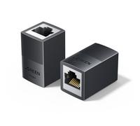 UGREEN Adaptador RJ45 10Gbps Conector de Extensión LAN Acoplador Compatible con PoE con Función de Protección para Gigabit Acoplamiento de Cable Ethernet Cat7/ Cat6/ Cat5e (Negro,2 Piezas)