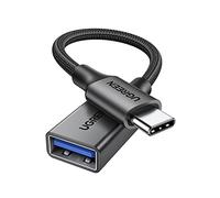 UGREEN Adaptador USB a Tipo C 3.0 Cable OTG de Aluminio Nylon 5Gbps Compatible con iPhone 17 Pro MAX Air MacBook Pro iMac iPad Galaxy S25 Carplay Laptop (Negro)
