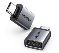 UGREEN Adaptador USB a Tipo C 3.2 10Gbs 2 Piezas Macho a Hembra Conversor USB C OTG Thunderbolt 3 Portátil Compatible con MacBook Pro iMac iPhone 16 15 iPad Galaxy S25 S24 Carplay Laptop (Negro)