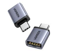 UGREEN Adaptador USB a Tipo C 3.2 10Gbs 2 Piezas Macho a Hembra Conversor USB C OTG Thunderbolt 3 Portátil Compatible con MacBook Pro iMac iPhone 16 15 iPad Galaxy S25 S24 Carplay Laptop (Gray)