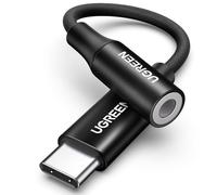 UGREEN Adaptador USB C a Jack 3.5mm DAC Chip Auriculares Tipo Compatible con iPhone 17 Pro MAX Air Galaxy S25 Ultra iPad Air MacBook Pixel 9 XL (Negro)