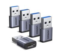 UGREEN Adaptador USB C a USB 3.2 10Gbps 5 Piezas Convertidor Tipo C Hembra a Tipo A Macho Carga Rápida y Transmisión de Datos para iPhone 17 16 15 Plus Pro MAX MacBook iPad Air Galaxy S25