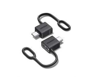 UGREEN Adaptador USB C a USB A 3.2 10Gbps OTG 2 Piezas Anti-Pérdida Anillo Macho a Hembra Conversor Tipo C Thunderbolt 3 Compatible con iPhone 17 Pro MAX Air MacBook iMac iPad Galaxy Tab S25 Carplay