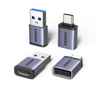 UGREEN Adaptador USB C a USB A OTG 10Gbps 4 Piezas Adaptador Tipo A a Tipo C Carga Rápida Data Sync Compatible con iPhone 16 15 Plus Pro MAX MacBook Air iPad Galaxy S25