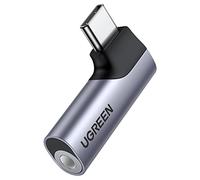 UGREEN Adaptador USB Tipo C a Jack 3.5mm DAC Chip Auriculares Micrófono 90 Grados Compatible con iPhone 17 Pro MAX Air Galaxy S25 Ultra iPad 2024 Pixel 9 XL (Gray)