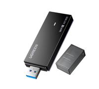 UGREEN Adaptador WiFi 6 AX1800 Potente Antena USB Inalámbrico Doble Banda 5GHz 2.4GHz Dongle USB WiFi Red Modo Soft Ap Cifrado WPA3 Controlador Integrado para PC Portátil Compatible con Windows 11 10