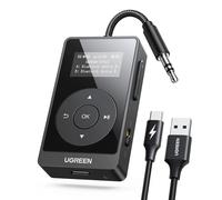 UGREEN AptX HQ Receptor Transmisor Bluetooth 5.3 Jack Bluetooth 2 en 1 | con AptX de Baja Latencia y Pantalla OLED para Coche Altavoz Auriculares Amplificador TV 32H de Autonomía