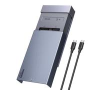 UGREEN Base para Disco Duro 40Gbps, Carcasa Doble Bahía M.2 NVMe SSD USB4 con Ventilador de Refroidimento, Compatible con Thunderbolt 5/4/3, Clonación Offline y Configuraciones de Raid por Software