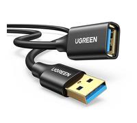 UGREEN Cable Alargador USB 3.0 Extension Tipo A Macho a Hembra para Impresora, Ratón, Teclado, Hub, Pendrive, Mando de PS3, VR Gafas, Disco Externo y Otros, 1 Metro