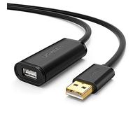 UGREEN Cable Alargador USB, Cable Extensión USB 2,0 Activo Macho a Hembra para Juegos de Consola, Cámaras Digitales, Webcam, Cámara Web, Impresoras, Ratón, Teclados, Altavoz, Escáner, 10 Metros