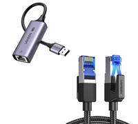 UGREEN Cable de Red Ethernet Cat 8 LAN 40Gbps 2000MHz Trenzado con Conector RJ45, Compatible con Steam Deck PS5 PS4 Xbox X/S PC TV Box Router Servidor NAS, 1 Metro