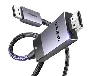 UGREEN Cable DisplayPort 1.4 a HDMI 2.1 8K 60Hz 4K 240Hz HDR HDCP 1M