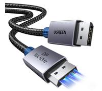 UGREEN Cable DisplayPort 2.1 16K 60Hz 8K 120Hz 4K 240Hz 2K 360Hz HDR HDCP 80Gbps Cable DP Carcasa de Aluminio Nylon Trenzado Compatible con PC Monitor TV Pantallas de Juego, 3M