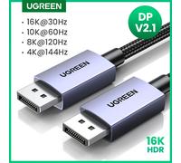 UGREEN-Cable Displayport de 16K DP2.1, 8K, 4K, 144hz, Cable de vídeo y Audio para Xiaomi, TV Box, PC, ordenador portátil, Monitor de juego, DP 8K DP V1.4 Cable