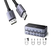UGREEN Cable DisplayPort+Switch KVM DisplayPort 2 Entradas 2 Salidas