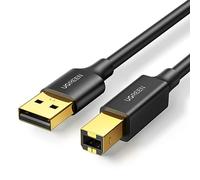 UGREEN Cable Impresora USB A 2.0 a Tipo B para HP Epson Brother Canon Lexmark, Escáner, Fax (5 Metros)