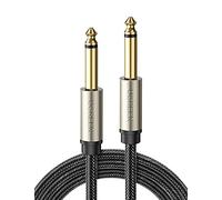 UGREEN Cable Jack 6.3 Macho a Macho, Profesional Cable Jack 6.35 para Guitarra Eléctrica, Trenzado de Nylon Instrumento Mono Cable Audio Jack 6.35 Compatible con Amplificador, Bajo,Teclados, 3Metros