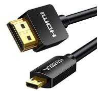 UGREEN Cable Micro HDMI a HDMI, 4K Alta Velocidad Adaptador Micro HDMI to HDMI Ethernet ARC 3D, Compatible con Gopro Hero 6 Black, Raspberry Pi4, Cámara, BQ Aquaris M10 M8, Sony Alpha A6000,TV,3 Metro