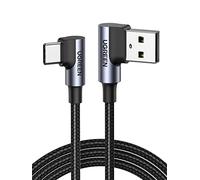 UGREEN Cable Tipo C 90 Grados Carga Rápida QC3.0 3A Trenzado Nylon (2M) | USB A, Tipo C, Compatible con iPhone 18 Pro Max 17 16 15 Plus Galaxy S26 S25 A16 A56 Pixel 10 9 8 Xiaomi Note 15 14 13 iPad