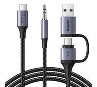 UGREEN Cable USB C a Jack 3.5 mm Estéreo Auxiliar de Coche 2 en 1 Adaptador Aux 3.5 mm DAC PD 60W Carga Rápida Compatible con iPhone 17 Pro MAX Air iPad Galaxy S25 S24 S23 Pixel 9 8 1.5M