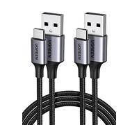 UGREEN Cable USB C Carga Rápida QC3.0 3A 480Mbps Trenzado Nylon (1M,2Pack) | USB A, Tipo C, USB2.0, Compatible con iPhone 17 Pro Max 16 15 Plus Galaxy S26 S25 A16 A56 Xiaomi Note 15 14 Pixel 10 9 iPad