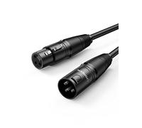 UGREEN Cable XLR Canon DMX Balanceado Microfono Macho a Hembra para Micrófono Amplificador Altavoz Grabadora Equipo de Sonido Mesa de Mezclas Sistema PA (3 Metros)