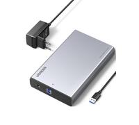 UGREEN Caja Externa para Disco Duro de 3,5 de Aluminio USB 3.0 5Gbps | Capacidad Máxima De 32 TB Alimentación Integrada De 12 V 2 A Compatible Con El Protocolo UASP
