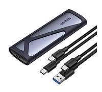 UGREEN Carcasa M.2 Disco Duro NVMe SATA, Caja Externa M.2 SSD UASP USB C 3.2 Gen 2 10Gbps con Cables Type A Soporta M & M+B Key, Tamaño 2230/2242/2260/2280