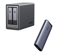 UGREEN Carcasa SSD M.2 NVMe USB C 3.2 Gen 2 10Gbps NASync DXP2800 NAS de Escritorio de 2 bahías