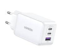 Ugreen Cargador rápido Nexode USB-A+2 USB-C 65W GaN Tech blanco