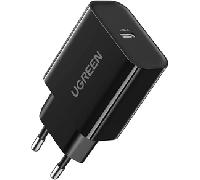 UGREEN CARGADOR USB C 20W CARGA RAPIDA PARA IPHONE IPAD GALAXY NEGRO 10191