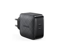 UGREEN 66W Cargador USB C, Cargador Carga Rápida Retracompatible 65W 20W Cargador PD 3.0 con 2 USB C Compatible con MacBook Pro Air iPad Pro iPhone 13 12 Mini Pro MAX 11 iPad Pro Galaxy S22 Xiaomi 11