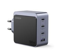 Ugreen Nexode S Cargador Rápido 100W GaN 3 Puertos USB-C + 1 Puerto USB-A PD3.0/QC Gris