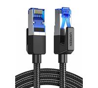 UGREEN Cat 8 Cable Ethernet Red RJ45 Super Velocidad 40Gbps 2000MHz (2M) | Nylon Trenzado Doble Blindaje Compatible con Router Switch Módem Decodificador TV Box Xbox Consola de Juegos PC