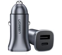 UGREEN 30W Cargador Coche, Cargador Mechero 2 USB Puertos, Cargador Coche Carga Rápida Mini Metal Compatible con iPhone 14, 13 Pro MAX, 13, 12, SE 2022, iPad Pro, Galaxy S22, Xiaomi 12, Mi11 Redmi 10