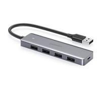 UGREEN CM219-50985B - Hub USB 3.0 de 4 Puertos con Fuente de alimentación Micro USB, Color Gris Espacial