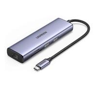 UGREEN CM512 90568 Hub USB-C 7 en 1 Tipo-C a HD 4K / 30Hz USB 3.0 PD 100W RJ45 Lector de tarjetas SD / TF