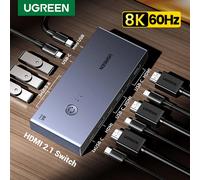 UGREEN-conmutador KVM 8K 60Hz HDMI, USB C, USB 3,0, 2 piezas, compartir 1 Monitor, impresora, teclado, ratón, 3D ,HDR Vision 8K KVM Switch