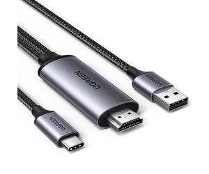 UGREEN Convertidor de Vídeo USB C a HDMI 2.0 4K@60Hz UHD Cable de Alimentación USB A(1M) Adaptador Compatible con iPhone 17 Pro Max Air, Win, macOS, Linux; PS5/4, XBox Series; PC, DVD, Cámara(2M)