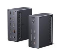 UGREEN DisplayLink Docking Station USB C Pantalla Cuádruple para Mac | 15 en 1, 2 DP, 2 HDMI, Único 8K, Cuatro Pantallas 4K, 10Gbps, 3A2C, RJ45 2,5GbE, PD 100W Charge, SD TF, Audio 3.5mm, CC 150W