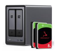 UGREEN DXP2800 16TB Seagate IronWolf NAS paquete NAS incl. 2 discos duros SATA de 3,5 pulgadas IronWolf de 8 TB de Seagate