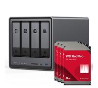 UGREEN DXP4800 32TB WD Red Pro NAS paquete NAS incl. 4 discos duros SATA de 3,5 pulgadas WD Red Pro de 8 TB