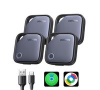 UGREEN FineTrack Duo Soporte iOS Find My o Android Find Hub Smart Finder Carga USB C Localizador Bluetooth SmartTag Tracker Rastreador para Llaves Equipaje Cartera Bicicleta Mochila Bolso(4 Piezas)