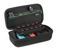 UGREEN Funda para Nintendo Switch, Almacenamiento para Nintendo Switch con Soporte, Funda de Viaje con Mosquetón para Consola, Adaptador, Joy-con Grip, Strap Joy-con,10 Cartuchos de Juego, Cable HDMI