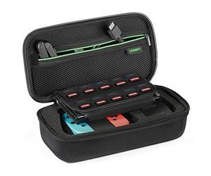 UGREEN Funda para Nintendo Switch, Almacenamiento para Nintendo Switch con Soporte, Funda de Viaje con Mosquetón para Consola, Adaptador, Joy-con Grip, Strap Joy-con,10 Cartuchos de Juego, Cable HDMI