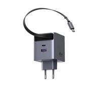 Cargador Ugreen Nexode Pro 65W GaN Cable Retráctil USB-C y USB-A