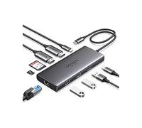 UGREEN Hub 10-en-1 USB-C 2HDMI 4K60Hz 2USB-C3.2 USB-A3.2 USB-A3.0 RJ45 SD TF PD100W