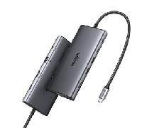 UGREEN HUB 11-IN-1 USB-C TO 3XUSB-C 2X USB-A HDMI/VGA/RJ45/SD/TF/3.5 MM - GREY 45520