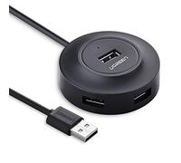 Ugreen® Hub USB 2.0 de 4 Puertos para Ordenadores, Teléfonos Móviles, Ebooks ,Tablets, disco duro externo, lector de tarjetas,etc. (Hub 4 Puertos, Negro)